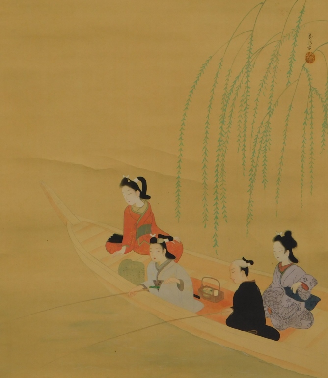 JAPANESE RIVER FISHING HANGING WALL