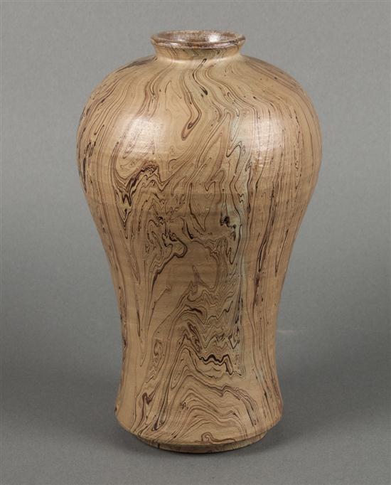 Japanese salt-glazed stoneware vase