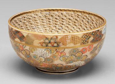 Japanese satsuma bowl, interior