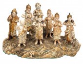 JAPANESE SATSUMA LARGE 8 FIGUR
