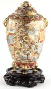 Japanese Satsuma Lidded Urnovo