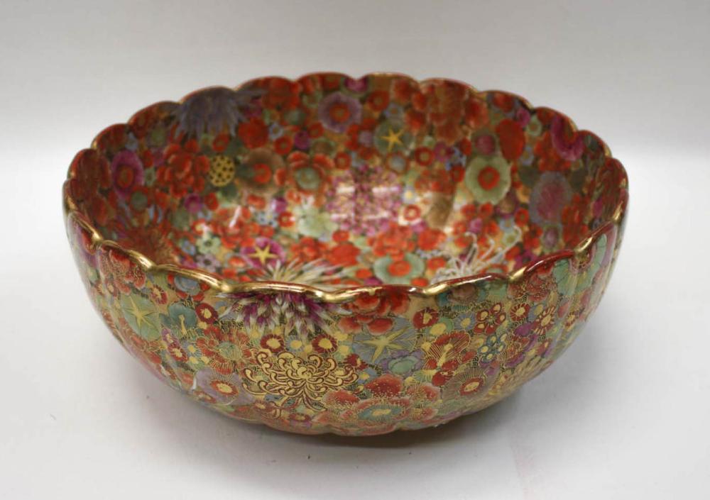 JAPANESE SATSUMA POTTERY BOWL, OF