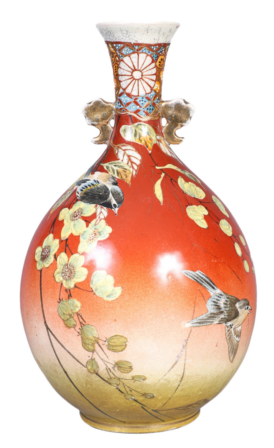 Japanese Satsuma pottery double