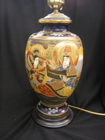Japanese Satsuma Pottery Lamp