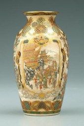 Japanese Satsuma pottery vase,