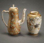 JAPANESE SATSUMA SAKE POT AND