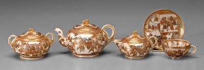 Japanese satsuma tea set, assembled