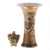 JAPANESE SATSUMA TRUMPET VASE