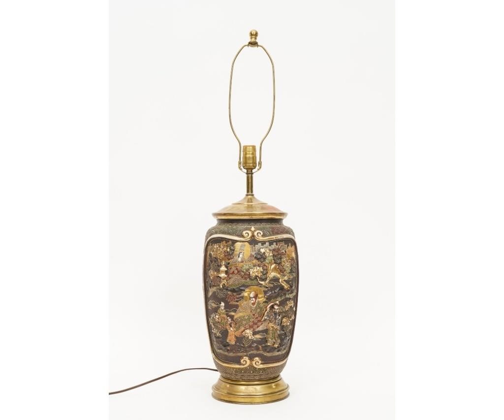 Japanese Satsuma urn converted