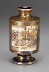 Japanese satsuma vase, cylindr
