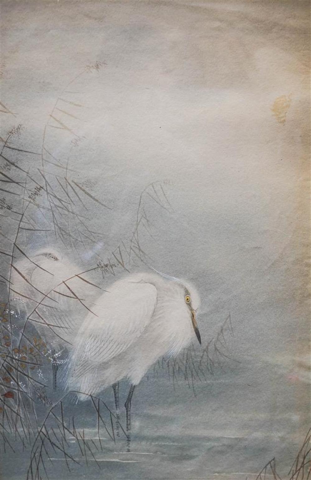 JAPANESE SCHOOL, CRANES IN WATER,