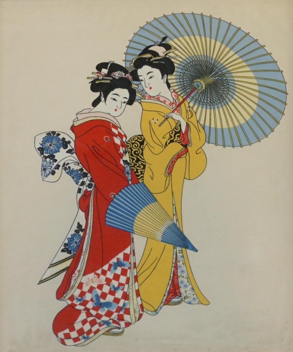 JAPANESE SCHOOL, TWO GEISHAS,