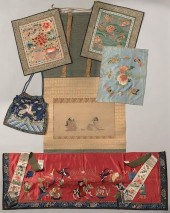 JAPANESE SCROLL & 5 CHINESE SI