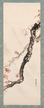 JAPANESE SCROLL PAINTING ON SI