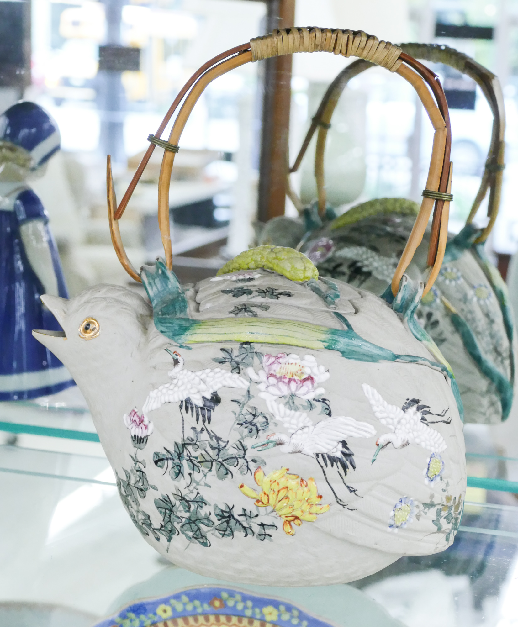 Japanese Seto Ware Figural Bird