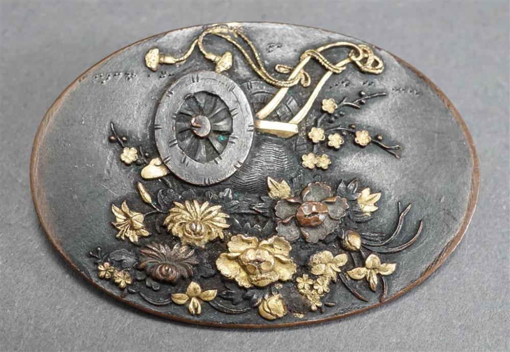 JAPANESE SHAKUDO BROOCH, 1-1/4 X