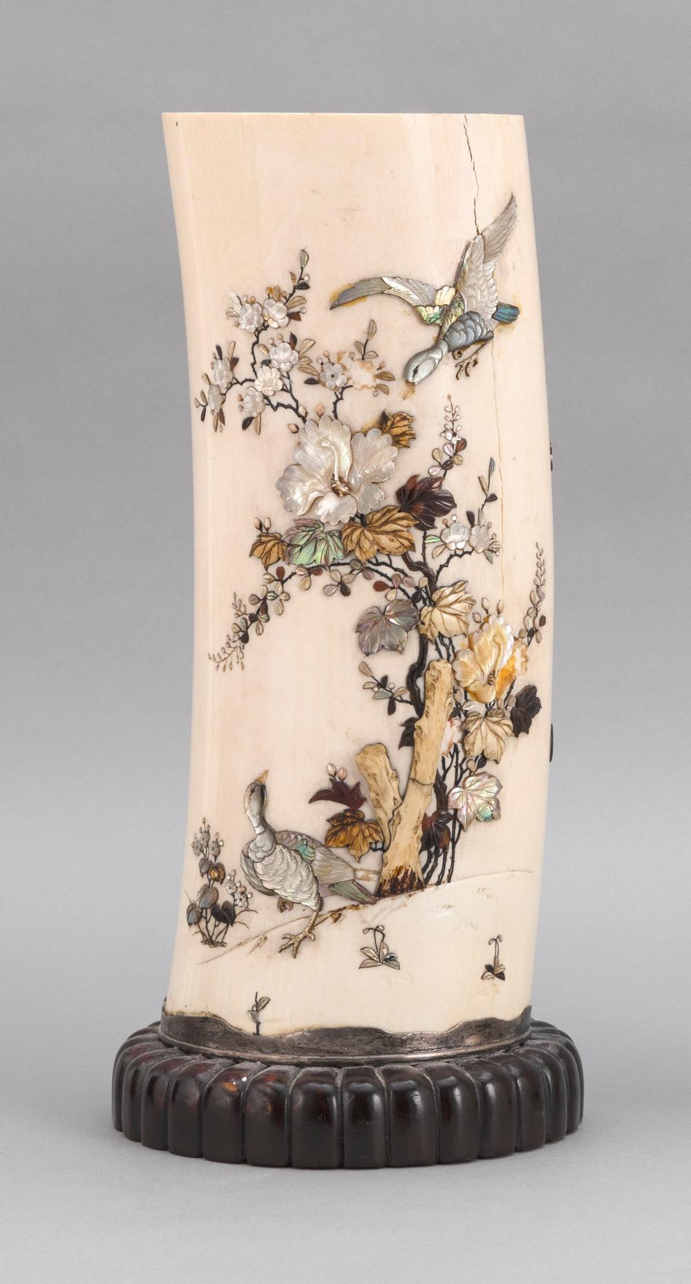 JAPANESE SHIBAYAMA IVORY TUSK MEIJI