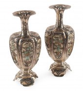 JAPANESE SHIBAYAMA SILVER VASE