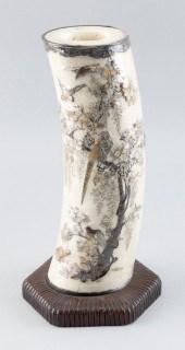 JAPANESE SHIBAYAMA TUSK VASE L