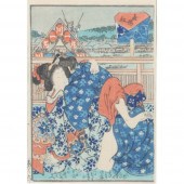 JAPANESE SHUNGA EROTIC COLOR W
