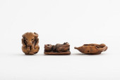 JAPANESE SIGNED CARVED WOOD AN