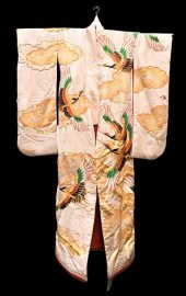 JAPANESE SILK-EMBROIDERED KIMO