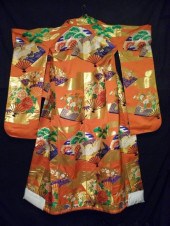 Japanese silk Uchikake kimono.