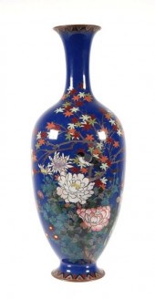 JAPANESE SILVER CLOISONNÃ© VAS