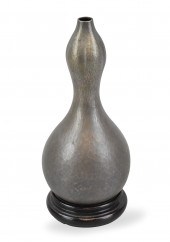 JAPANESE SILVER GOURD VASE, ME