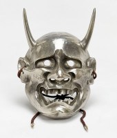 JAPANESE SILVER HANNYA NOH MAS