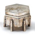 Japanese silver kogo, and iron koro