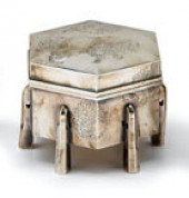 Japanese silver kogo, and iron