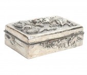 JAPANESE SILVER LIDDED 'DRAGON