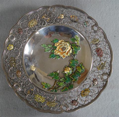 Japanese silver & mixed metal