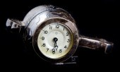 JAPANESE SILVER TABLE CLOCK CA