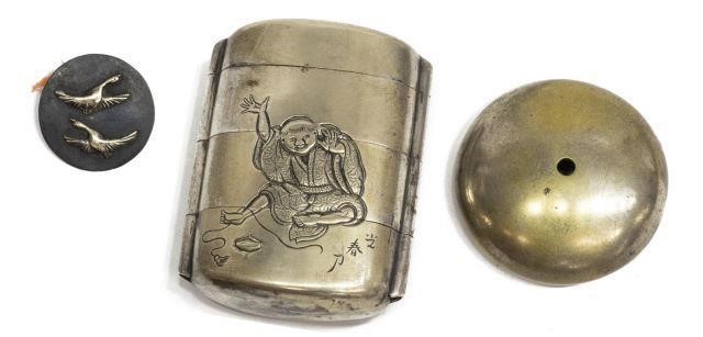 JAPANESE SILVER-TONE METAL INRO