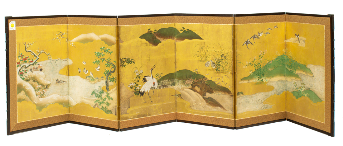 JAPANESE SIX-PANEL FOLDING SCREEN