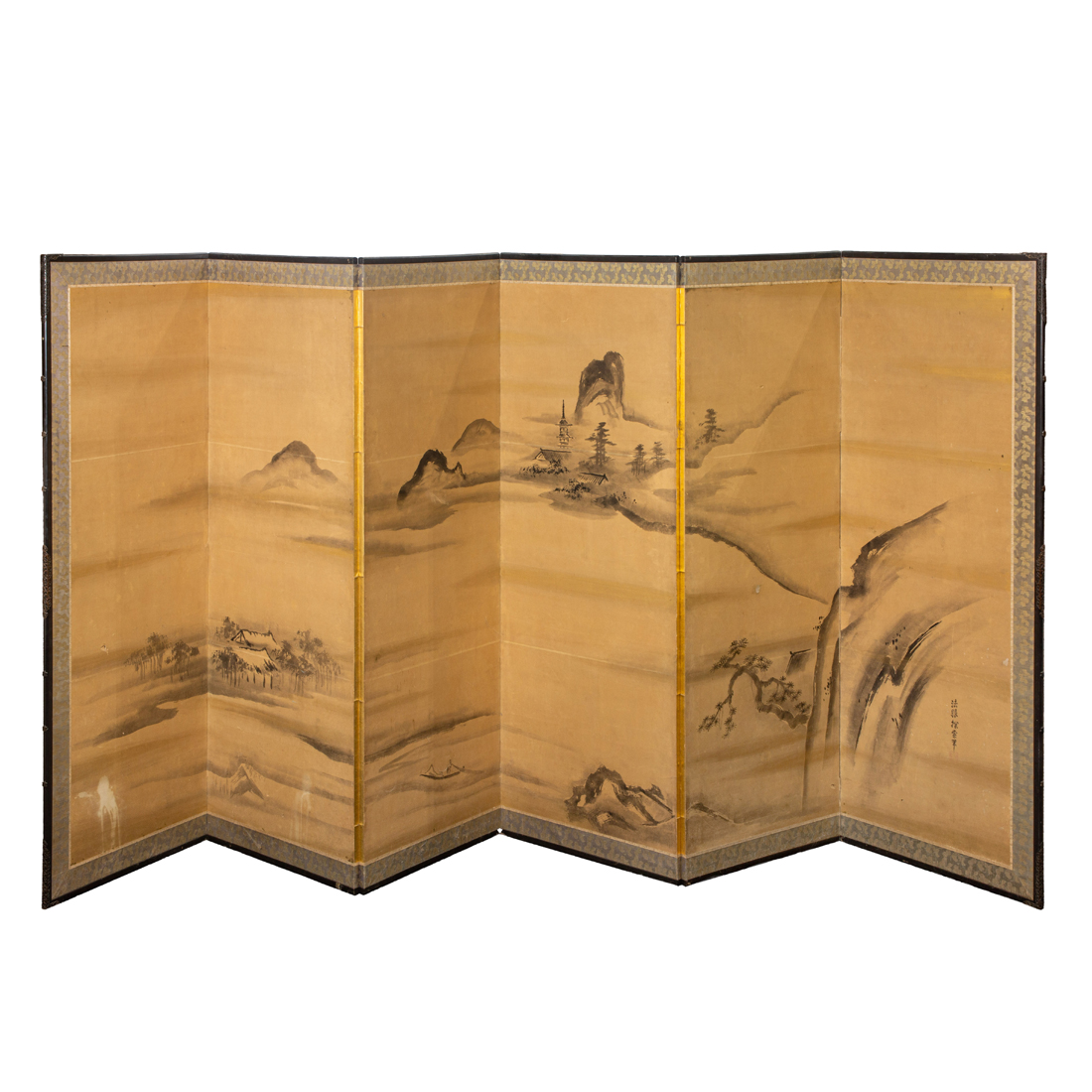 JAPANESE SIX-PANEL FOLDING SCREEN