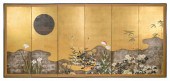 JAPANESE SIX-PANEL RIMPA SCHOO