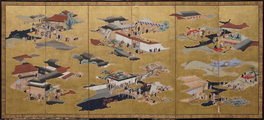 JAPANESE SIX-PANEL SCREEN (BYOBU)