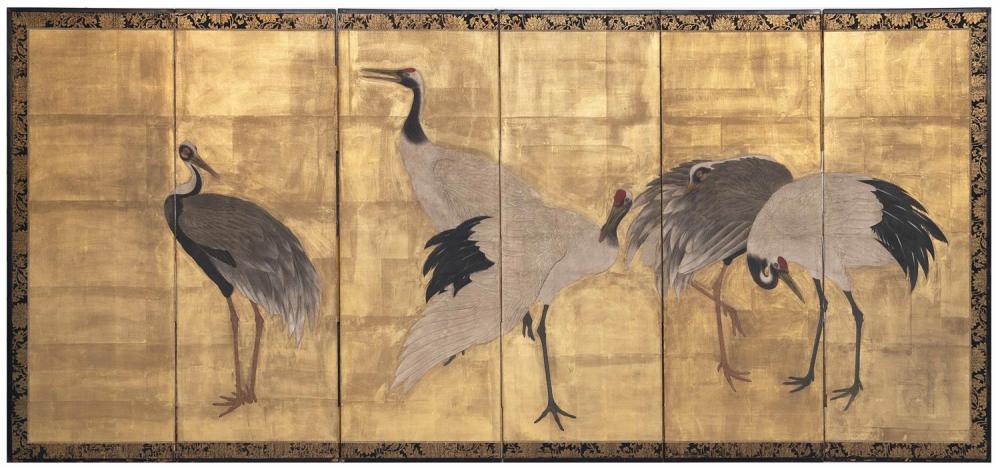 JAPANESE SIX-PANEL SCREEN EDO