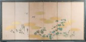 JAPANESE SIX PANEL SCREEN, SIG