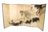 JAPANESE SIX-PANEL SCREENeach