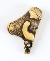 JAPANESE STAG ANTLER NETSUKE E