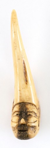 JAPANESE STAGHORN NETSUKE 19TH