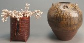 JAPANESE STAINED BAMBOO IKEBAN