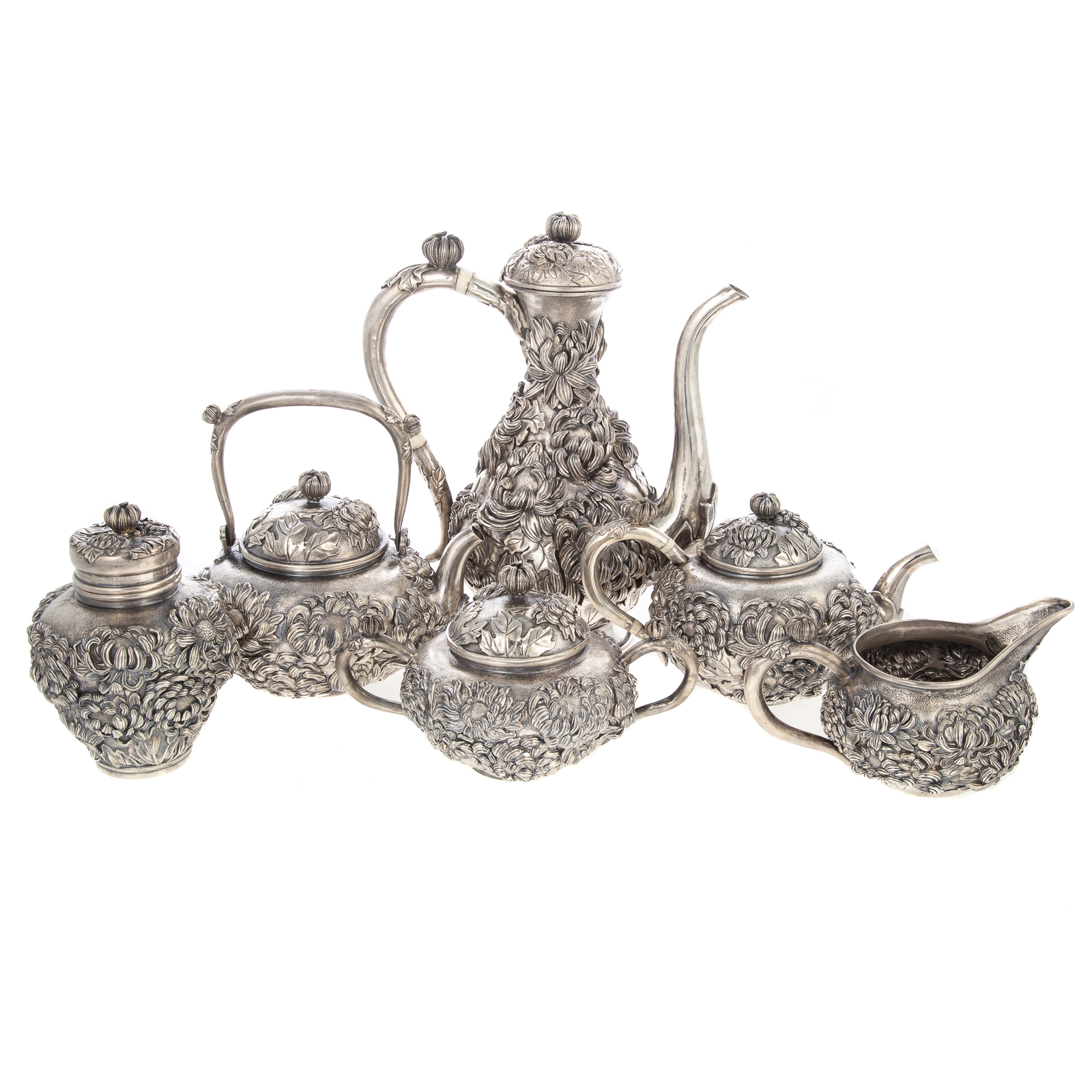 JAPANESE STERLING CHRYSANTHEMUM TEA