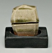 Japanese stoneware incense box