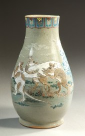 JAPANESE STONEWARE POTTERY VAS