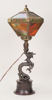 JAPANESE STYLE DRAGON LAMP & S